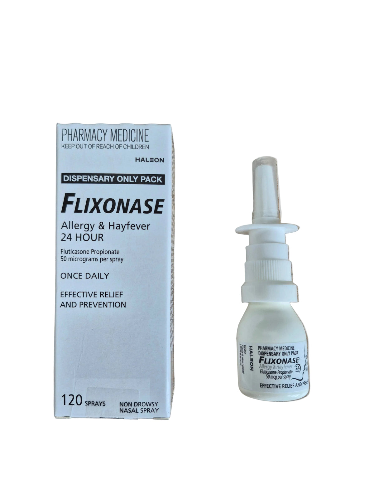 Flixonase allergy and hayfever spray bottle and packaging 