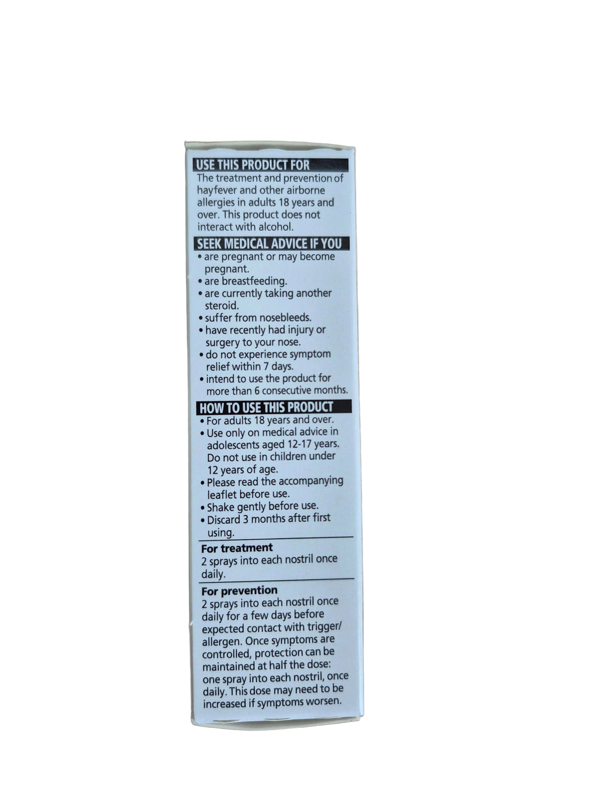 Flixonase box with text