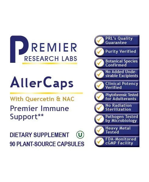 Label for AllerCaps by Premier research Labs