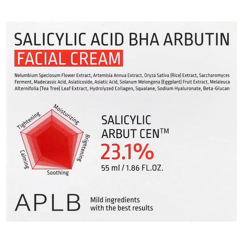 Salicylic Acid BHA Arbutin Facial Cream 55ml-APLB-Matakana Pharmacy