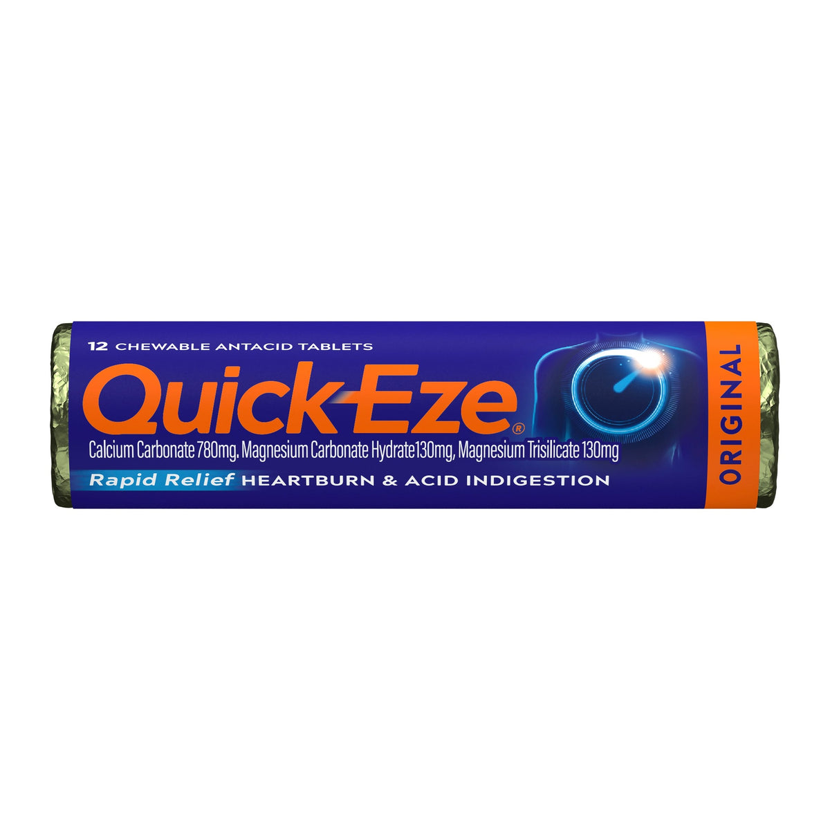 The Quick-Eze Original stick showing the active ingredients printed on the pack
