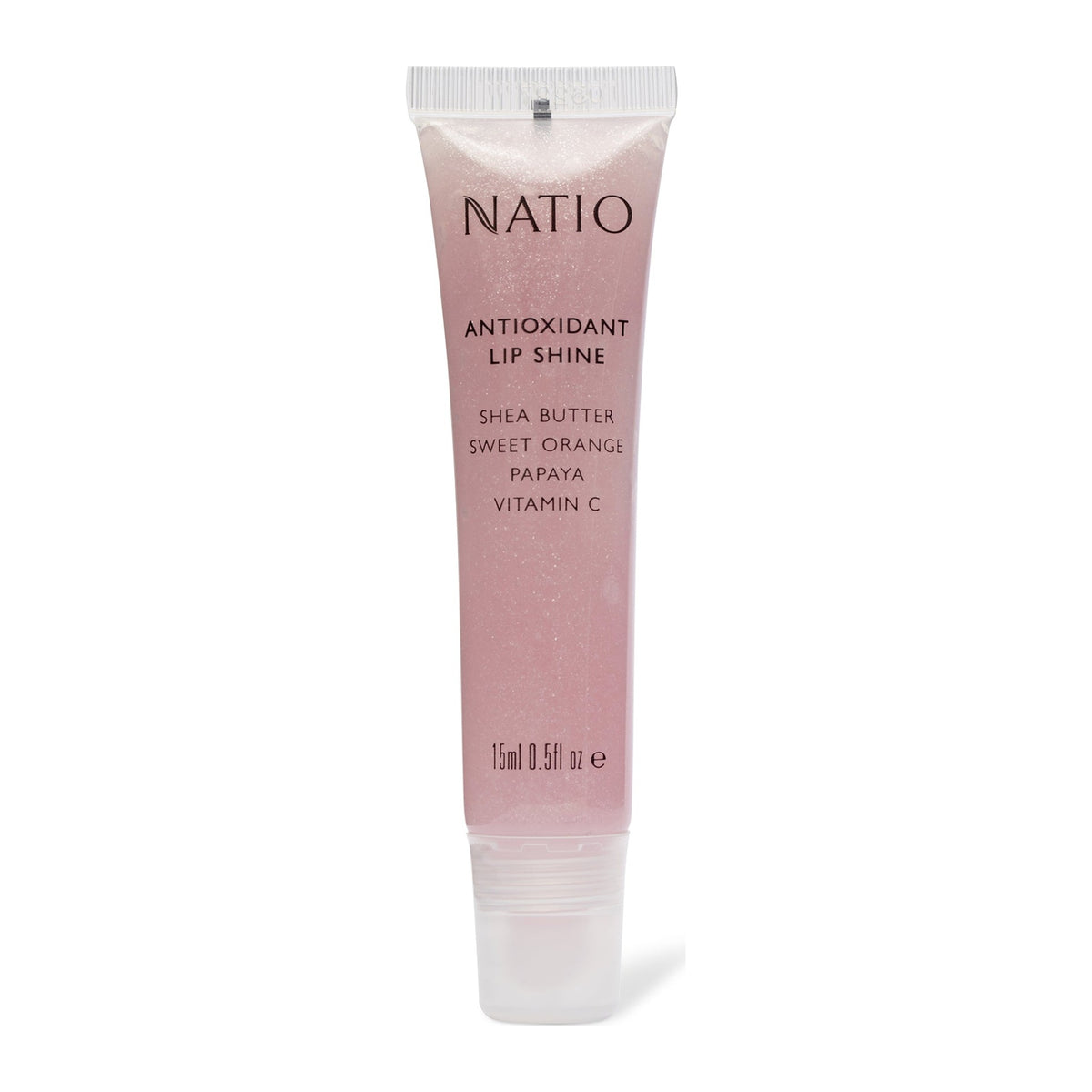 The texture of Natio Antioxidant Lip Shine Grace swatched