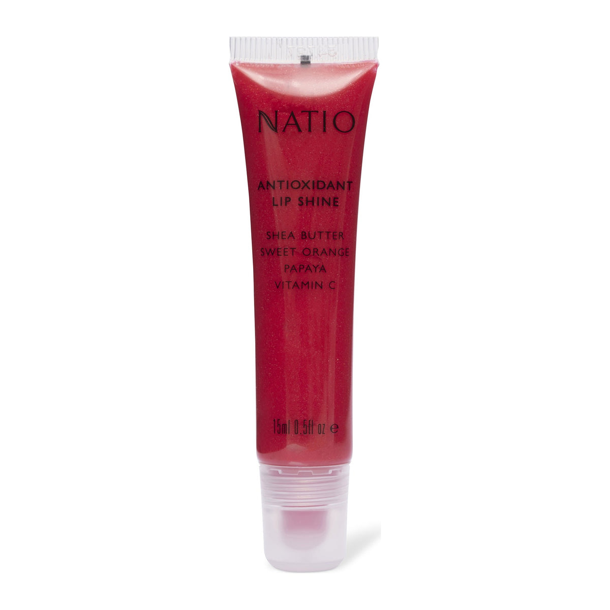 Natio Antioxidant Lip Shine Love shown in use