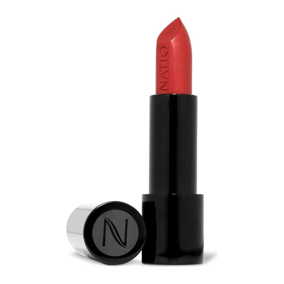 The texture of Natio Lip Colour Orchid swatched