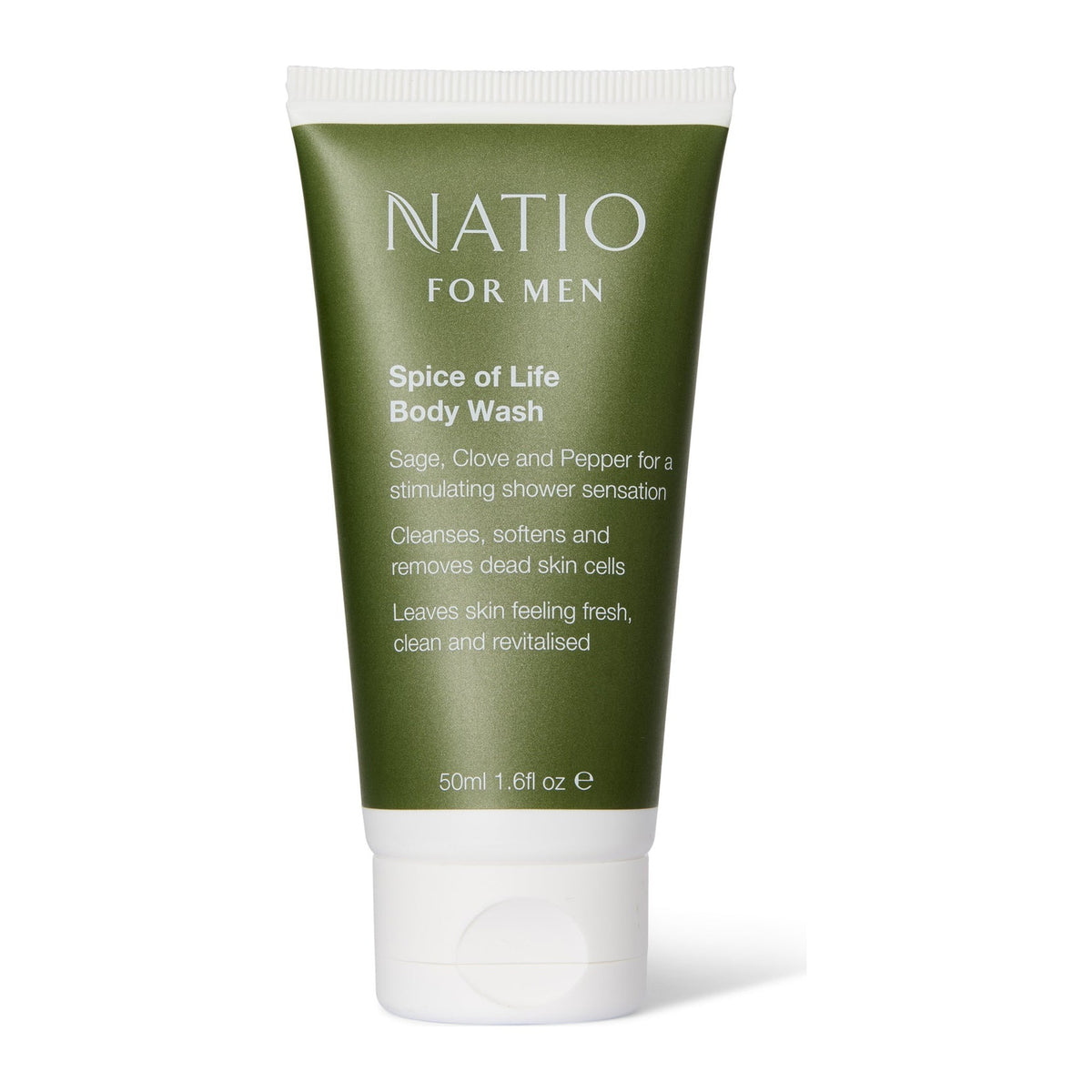 The texture of Natio Men Spice Of Life B/Wash 210ml swatched