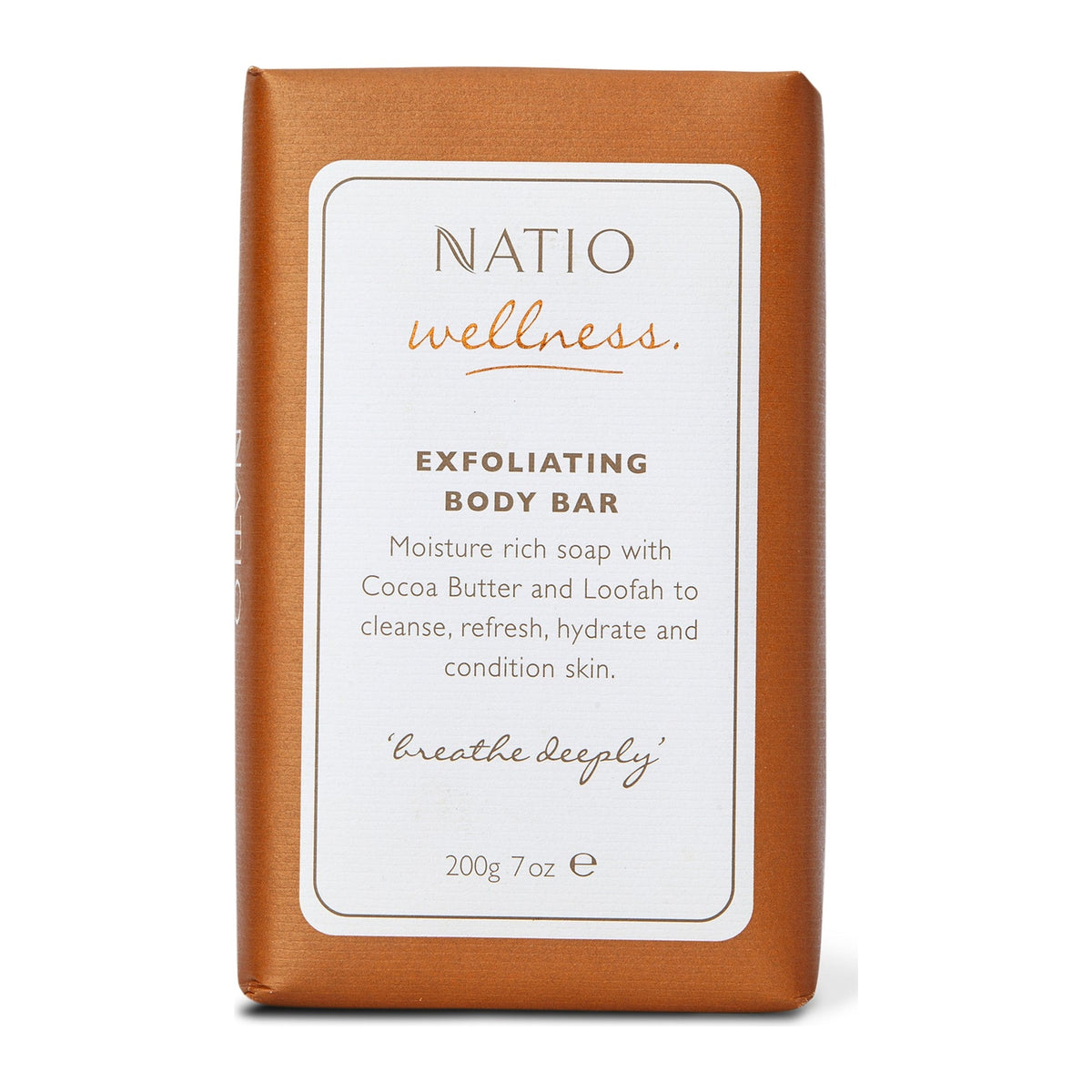 Wellness Exfoliating Body Bar by Natio, front of pack