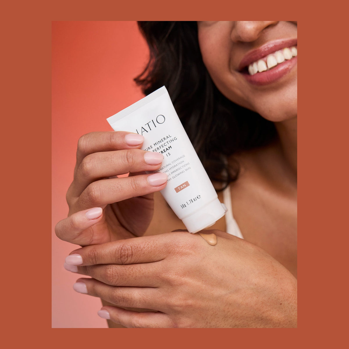 Natio Pure Mineral Skin Perfecting BB Cream SPF15 Tan 50g shown in use