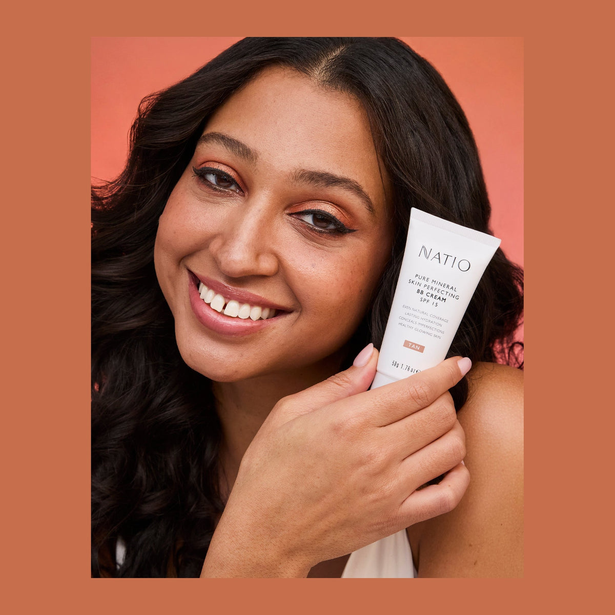 Natio Pure Mineral Skin Perfecting BB Cream SPF15 Tan 50g shown in use