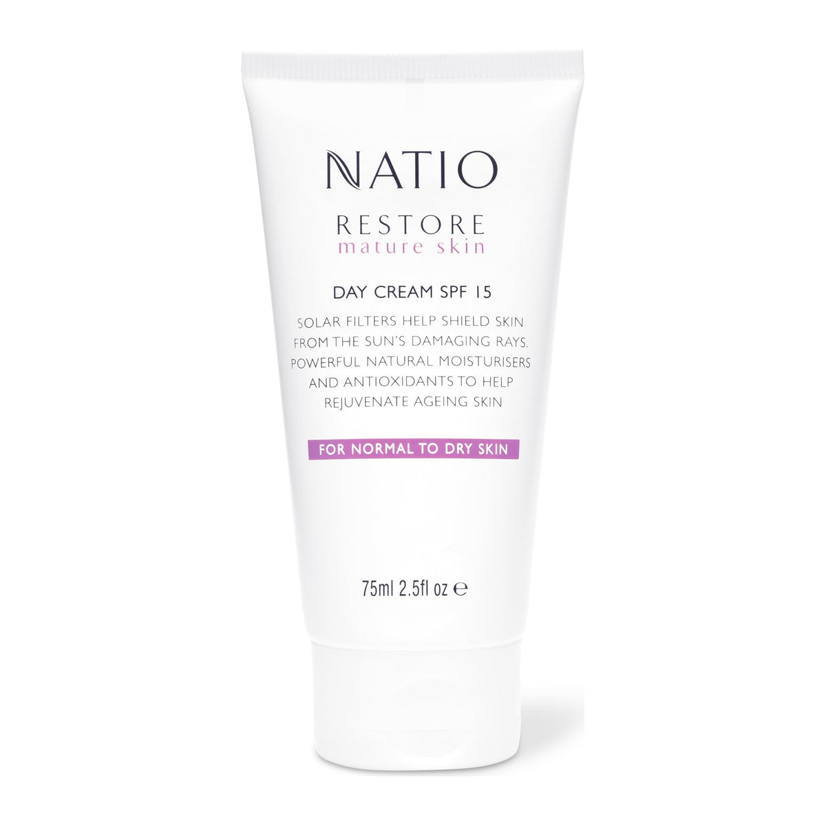 Restore Day Cm SPF15 75ml by Natio, front of pack