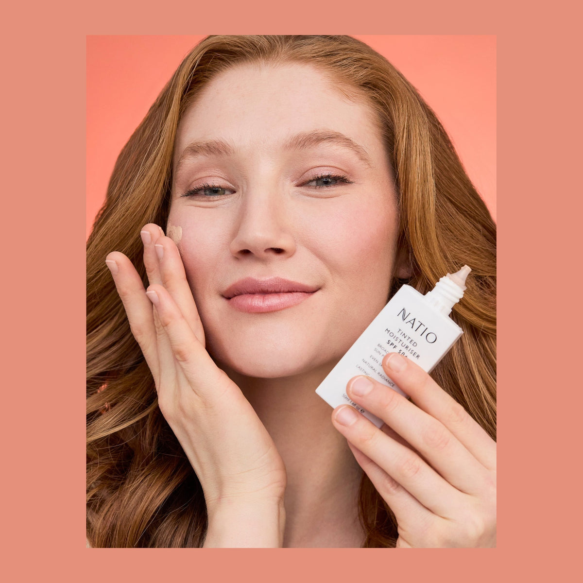 Natio Tinted Moisturiser SPF50 Light shown in use