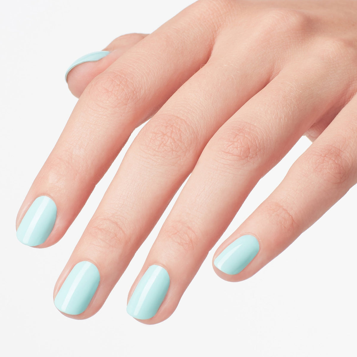 A manicure painted in OPI Gelato on My Mind