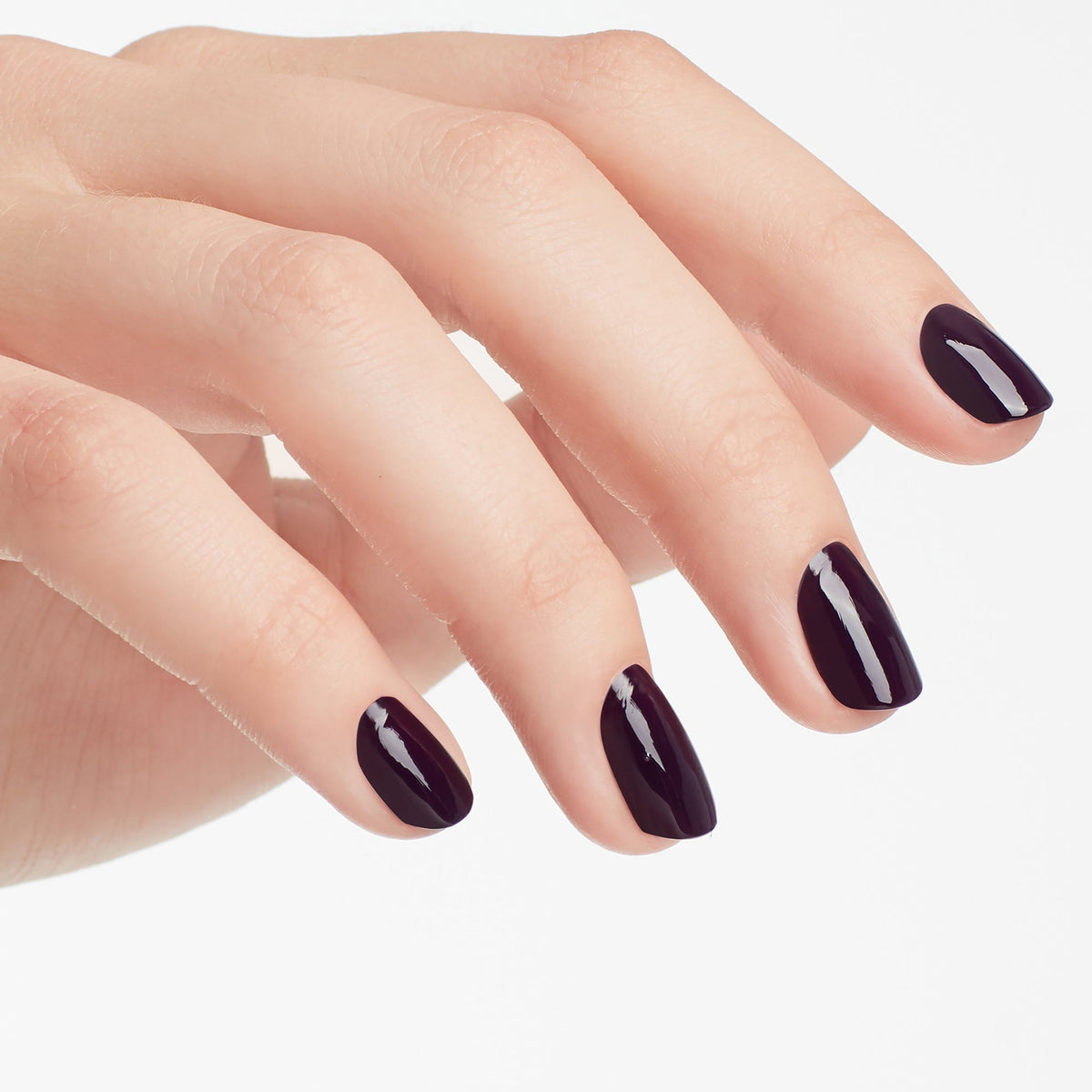 A manicure painted in OPI O Suzi Mio
