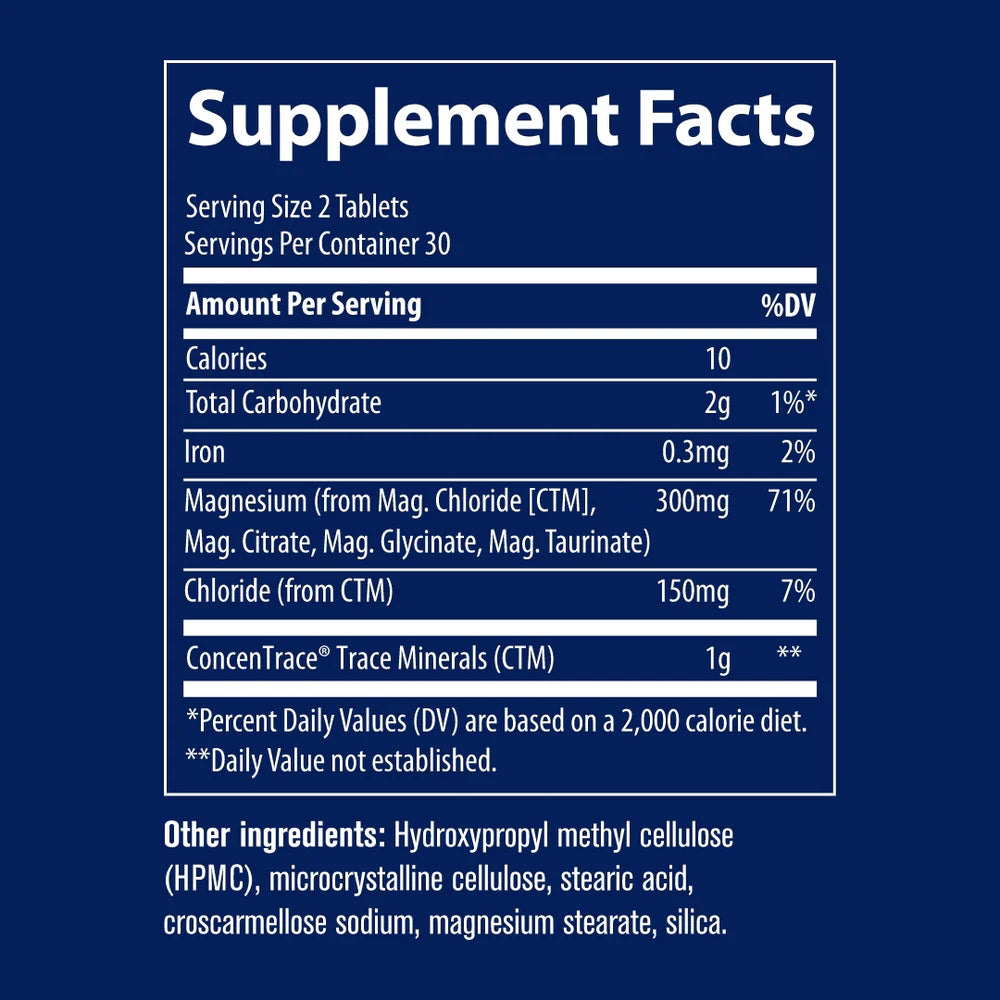 Magnesium 60 Tablets-Trace Minerals-Matakana Pharmacy