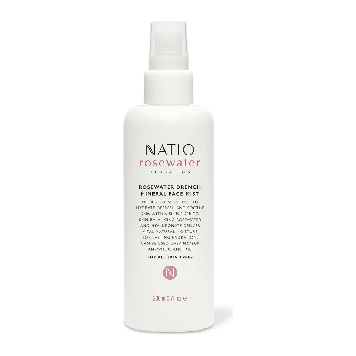 Rosewater Min.Face Mist 200ml by Natio, front of pack