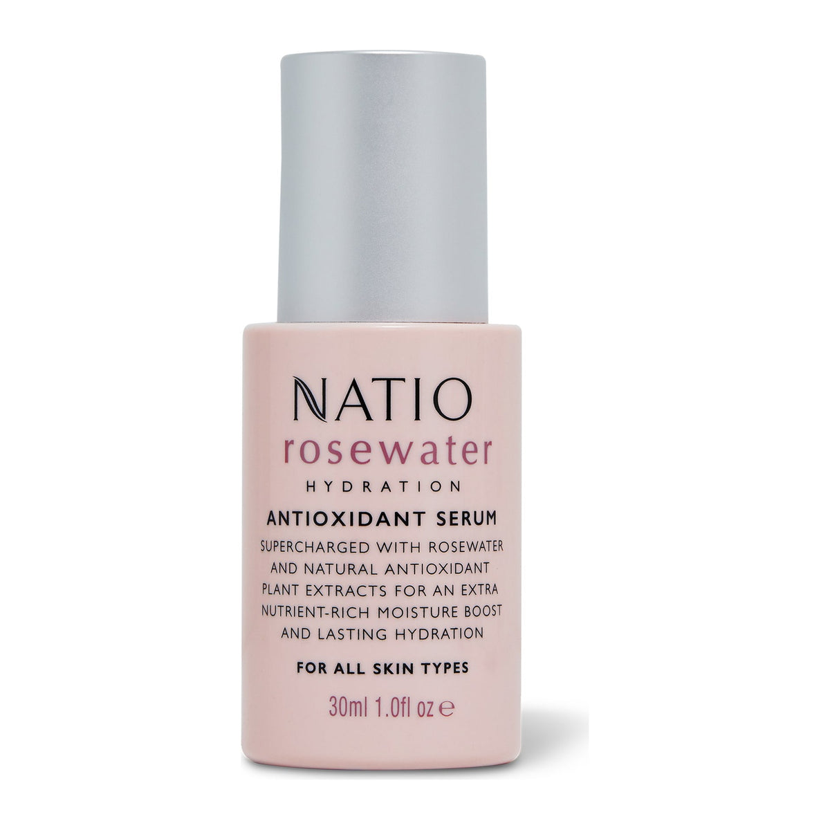 Rosewater Antioxidant Serum 30ml by Natio, front of pack