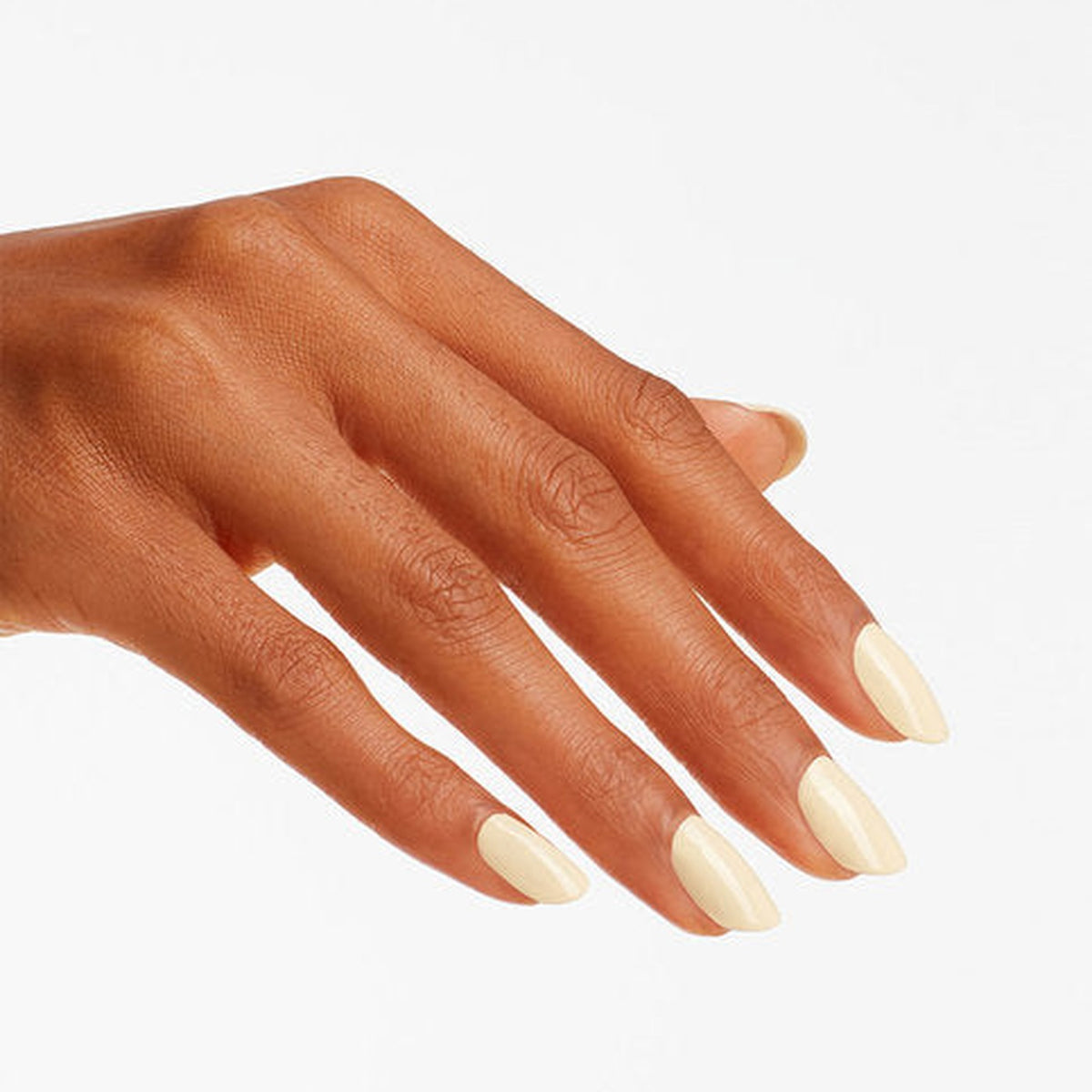 A manicure painted in OPI One Chic Chick
