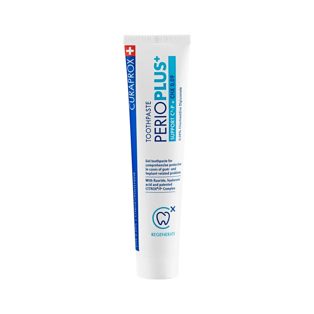 Curaprox Perio plus support chlorhexidine toothpaste 75ml, front of tube