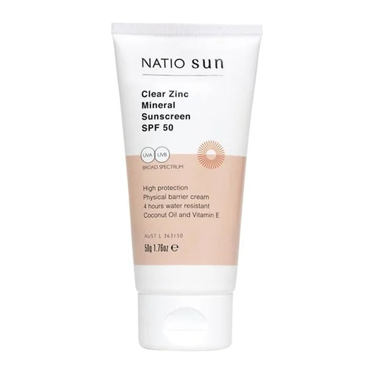 Natio Clear Zinc Mineral Sunscreen SPF50 50g