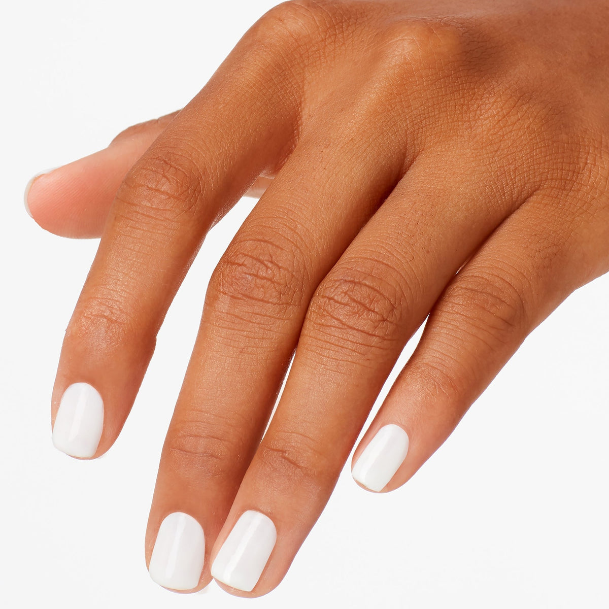 A manicure painted in OPI Funny Bunny
