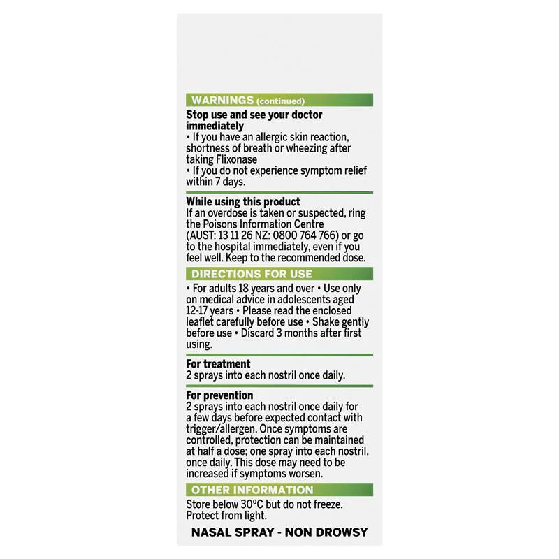 Flixonase 24hour Nasal Spray 120 Sprays-GSK-Matakana Pharmacy