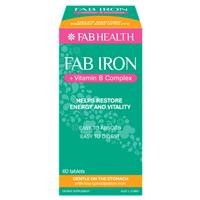Fab Iron + Vitamin B Complex 60 Capsules-Fab Iron-Matakana Pharmacy