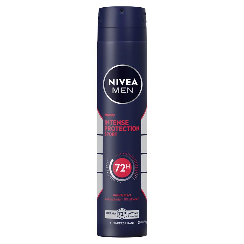 NIVEA Deodorant Intense Protection Sport Aerosol Men 250ml-Matakana Pharmacy-Matakana Pharmacy