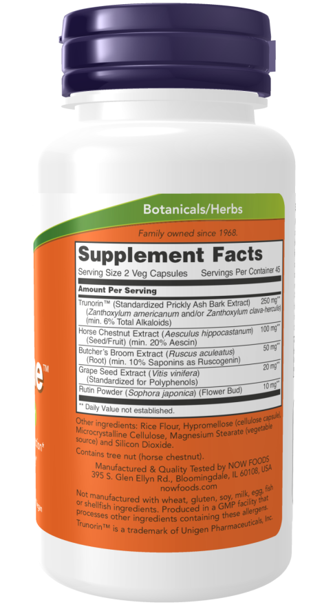 Image of Vein Supreme 90vcaps supplement facts