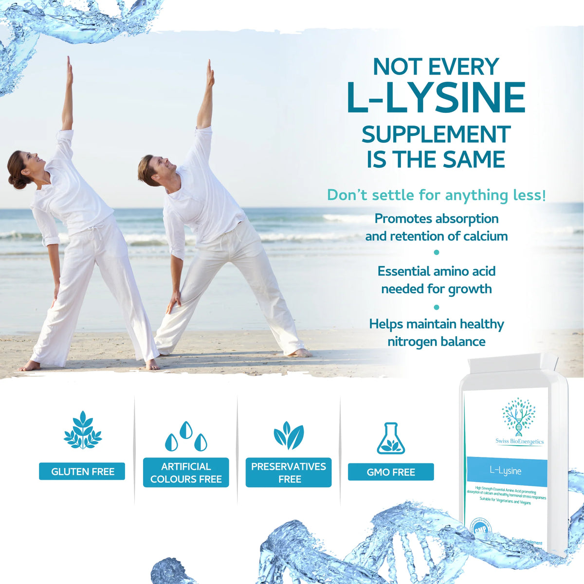 L Lysine 1000mg 90 Tablets-Swiss Bioenergetics-Matakana Pharmacy