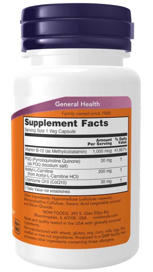 Image of PQQ Energy 30vcaps supplement facts