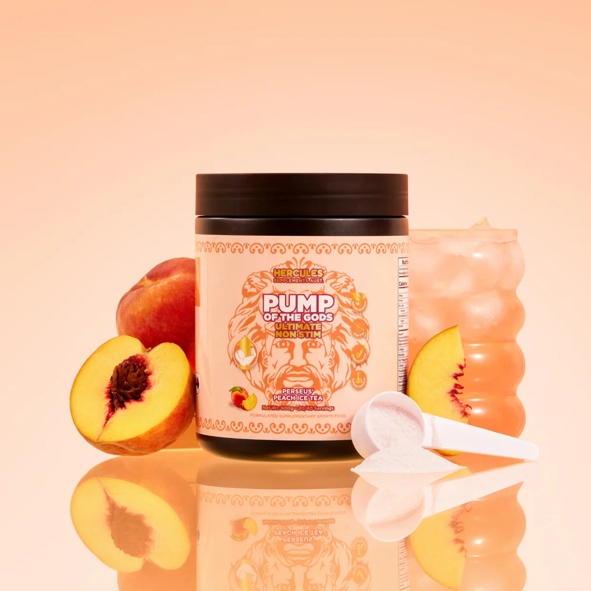 Pump of the Gods Pre-Workout Peach Ice Tea 600g-Hercules-Matakana Pharmacy