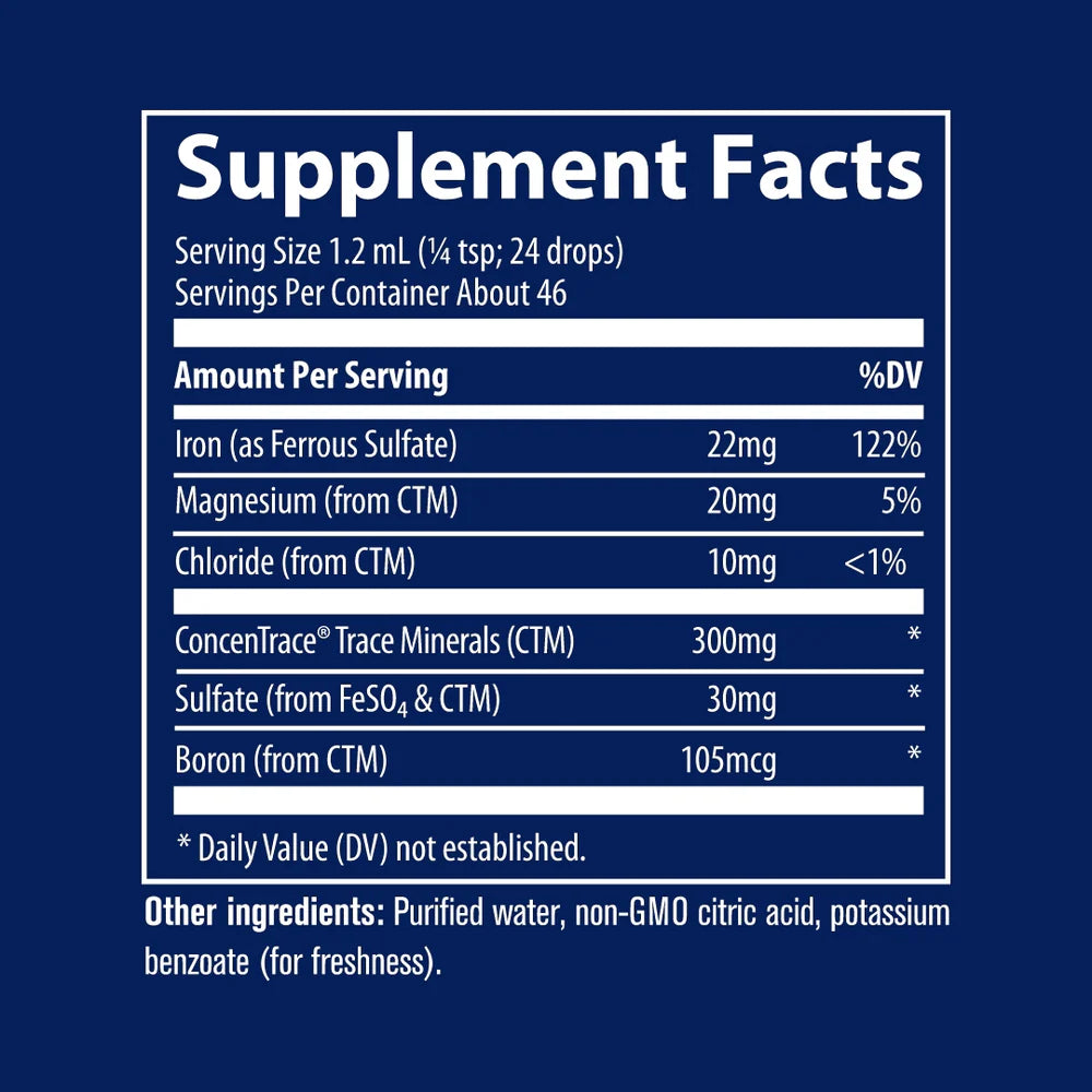 Ionic Iron 56ml-Trace Minerals-Matakana Pharmacy
