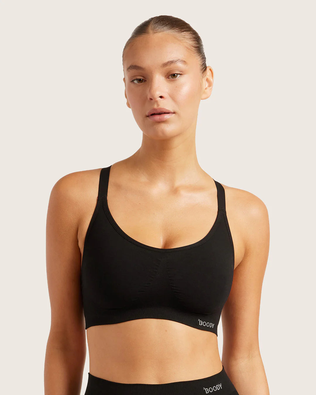 Racerback Bra Black Medium-BOODY Organic Bamboo Wear-Matakana Pharmacy
