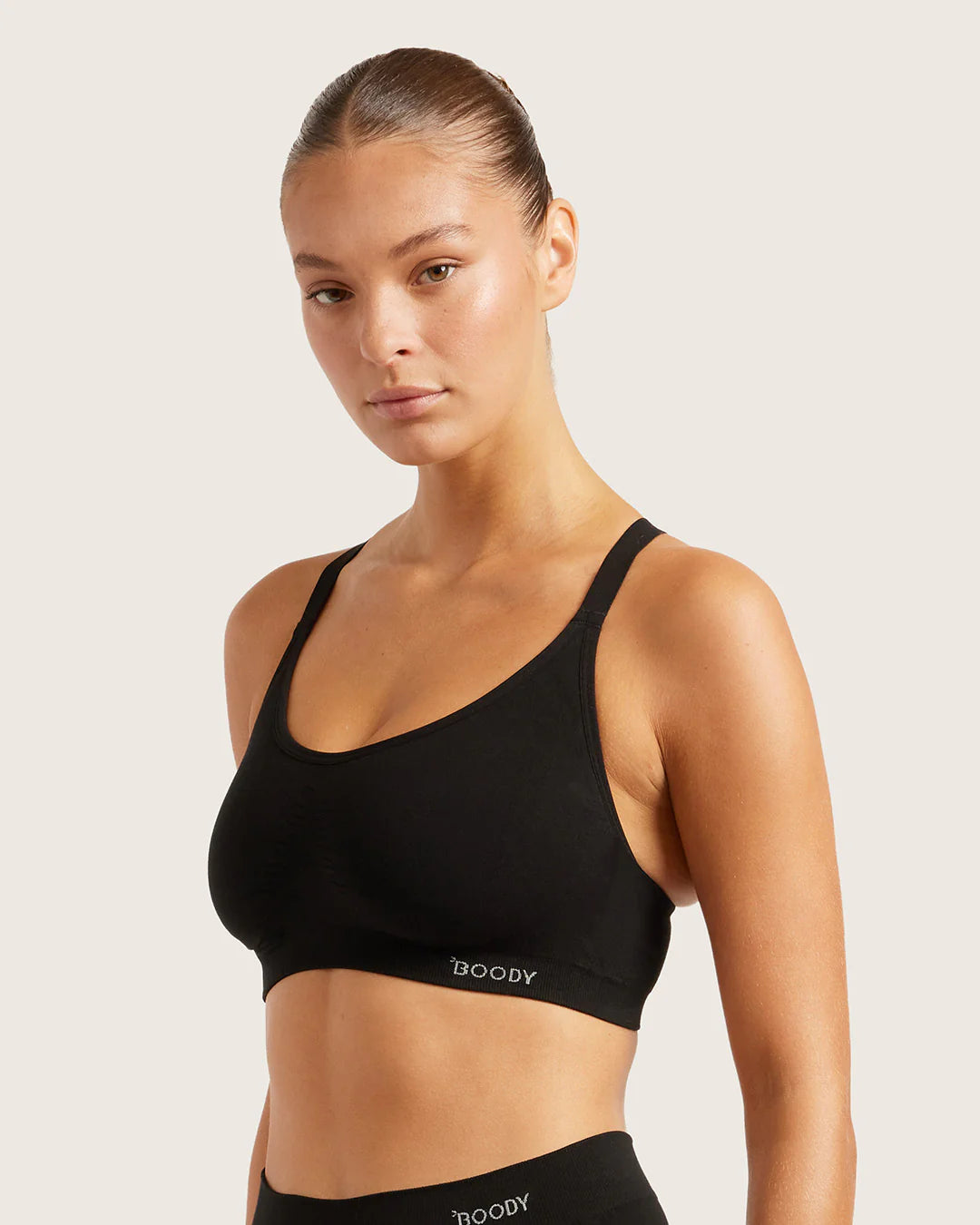 Racerback Bra Black Medium-BOODY Organic Bamboo Wear-Matakana Pharmacy