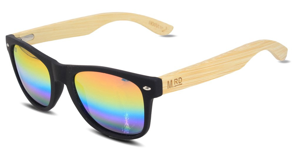 50/50 Sunnies Black with Rainbow Reflective Lens-Matakana Pharmacy