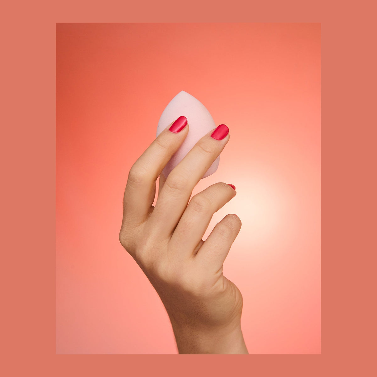 Natio Angled Teardrop Blending Sponge shown in use