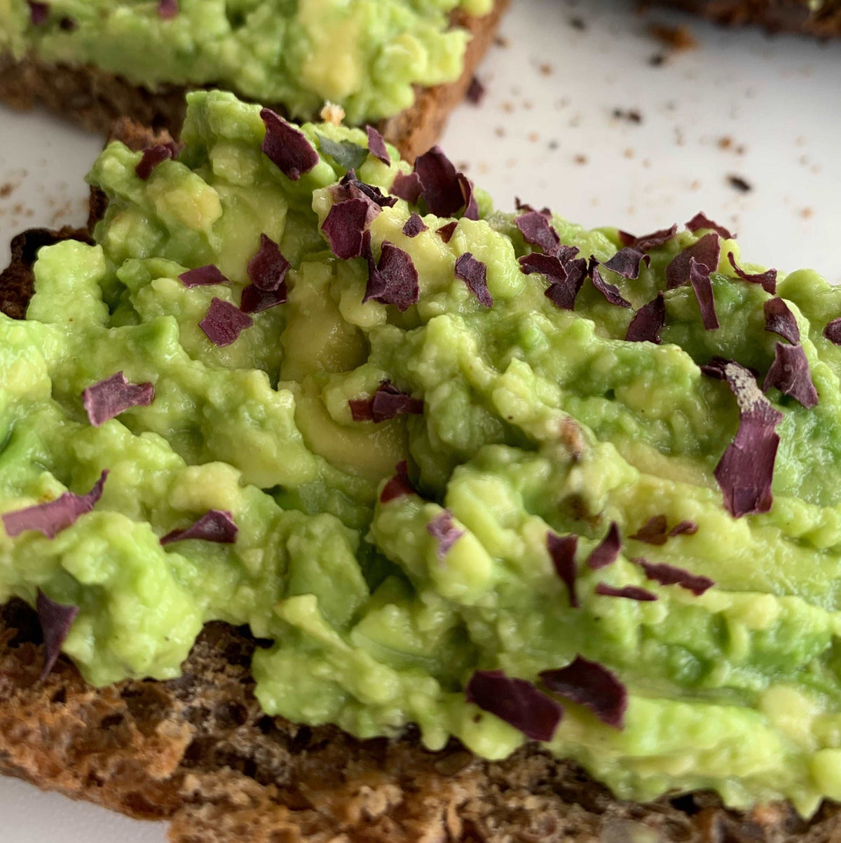 Avocado toast sprinkled with dulse