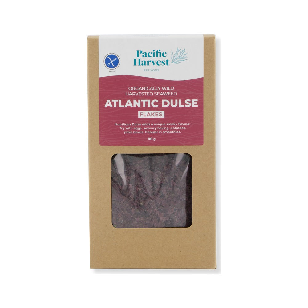 Pacific Harvest Atlantic Dulse Flakes 80g, front of pack
