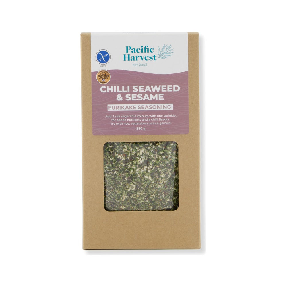 Pacific Harvest Chilli Seaweed & Sesame Seasoning 250g, front of pack