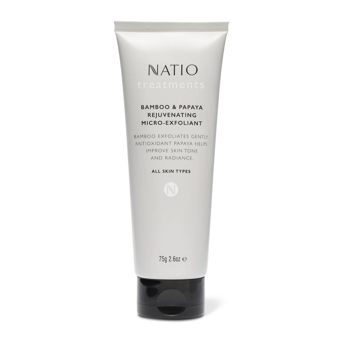 Treatment Bamboo & Papaya Rejuventing Micro Exfoliant 75g by Natio, front of pack