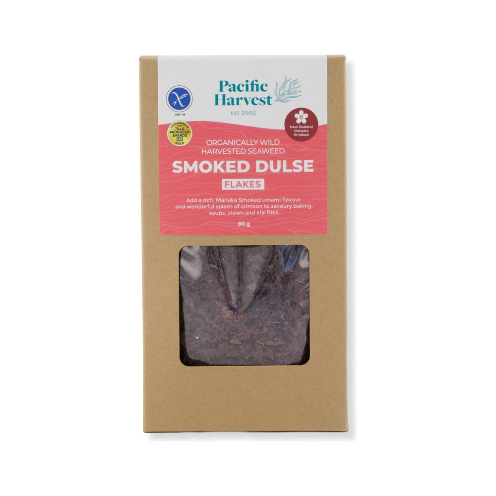 Pacific Harvest Manuka Smoked Dulse Flakes 80g, front of pack
