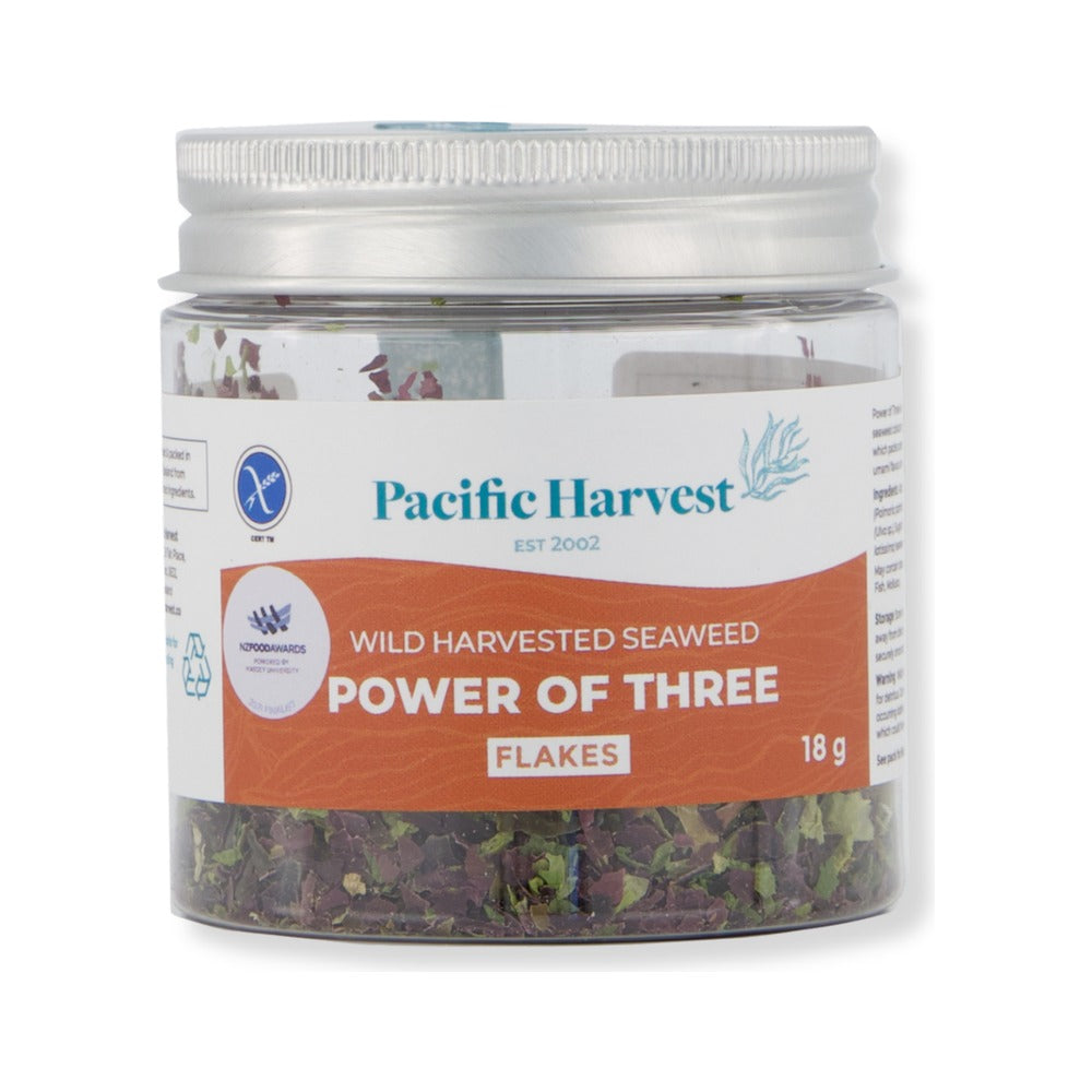 Pacific Harvest Power of Three Flakes 18g, front of pack