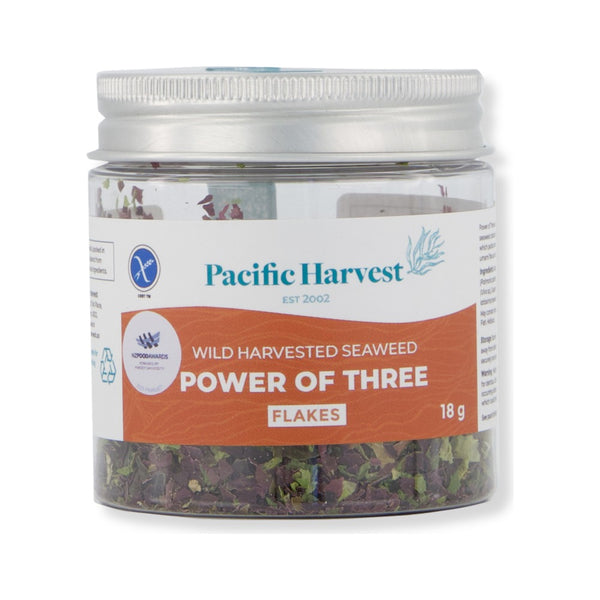 Pacific Harvest Power of Three Flakes 18g, front of pack