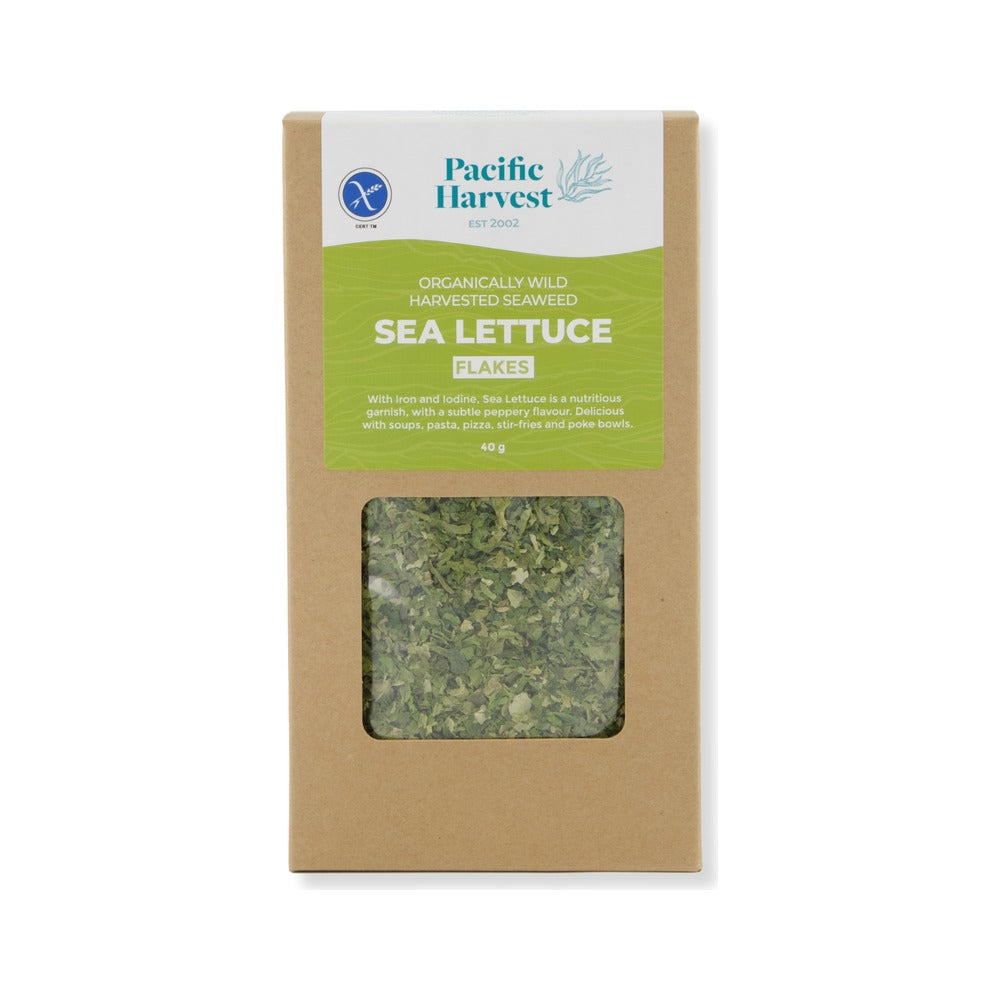 Pacific Harvest Sea Lettuce Flakes 40g, front of pack