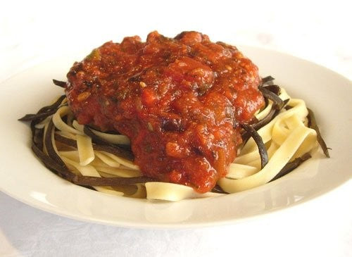 Pasta with sea spaghetti