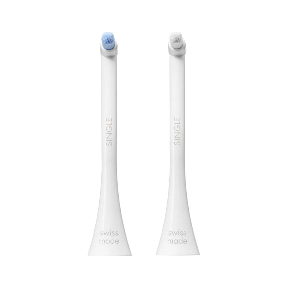 Two Curaprox Hydrosonic single tuft brush heads