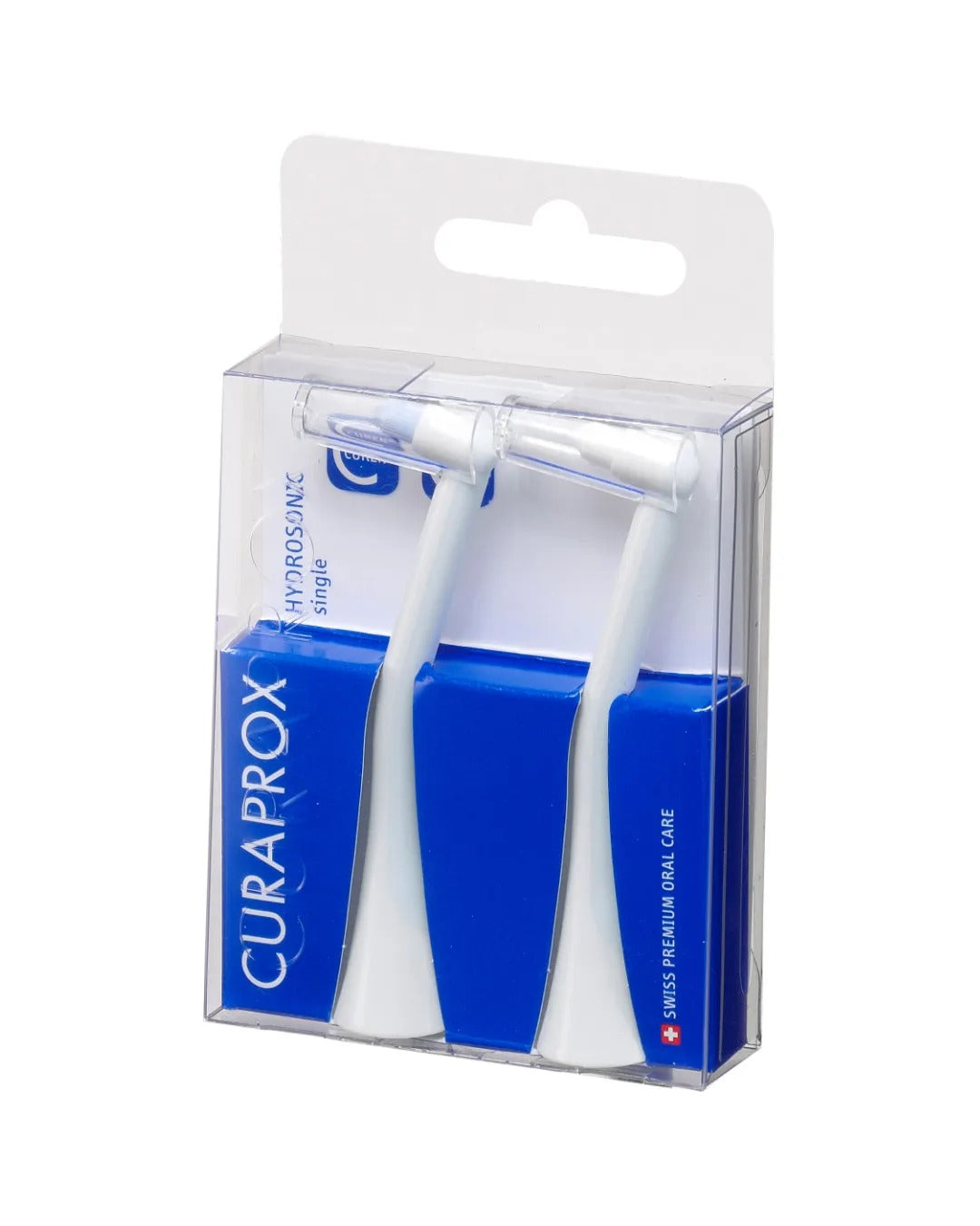 Curaprox Hydrosonic single tuft brush heads in their pack of two