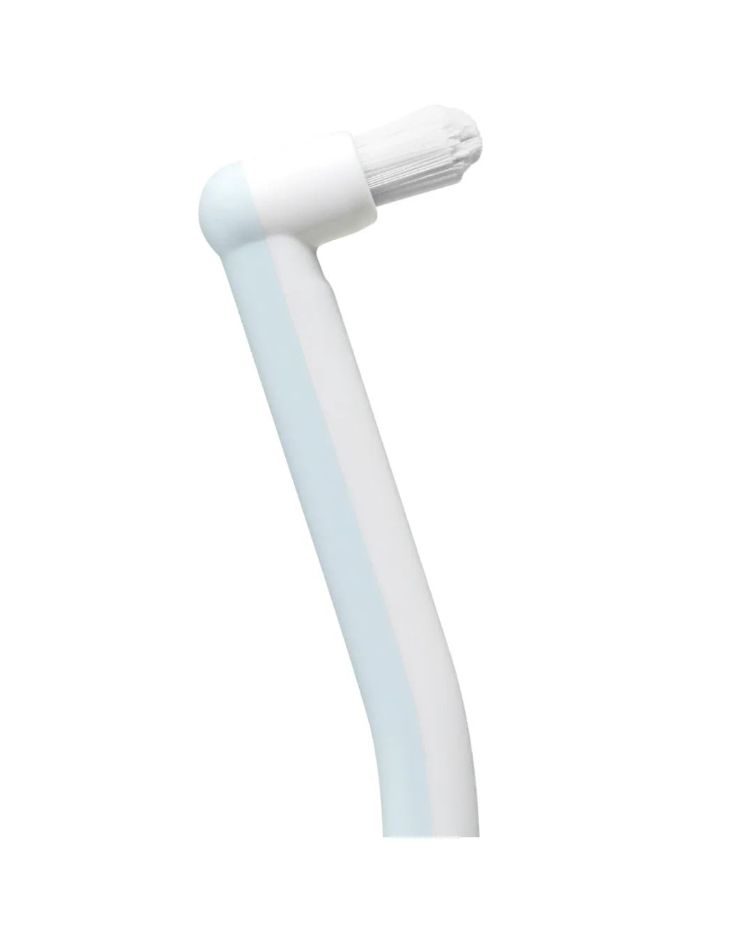 Close-up of the single tuft on a Curaprox Hydrosonic brush head