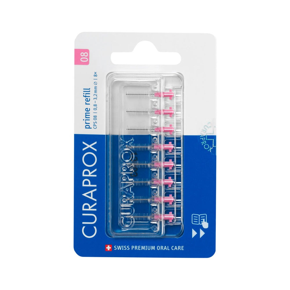 Curaprox CPS 08 prime interdental brush refills, pack of 8