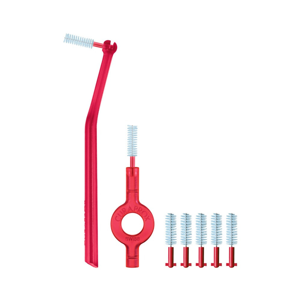 Curaprox CPS 405 perio start interdental brush set, two holders and five brushes