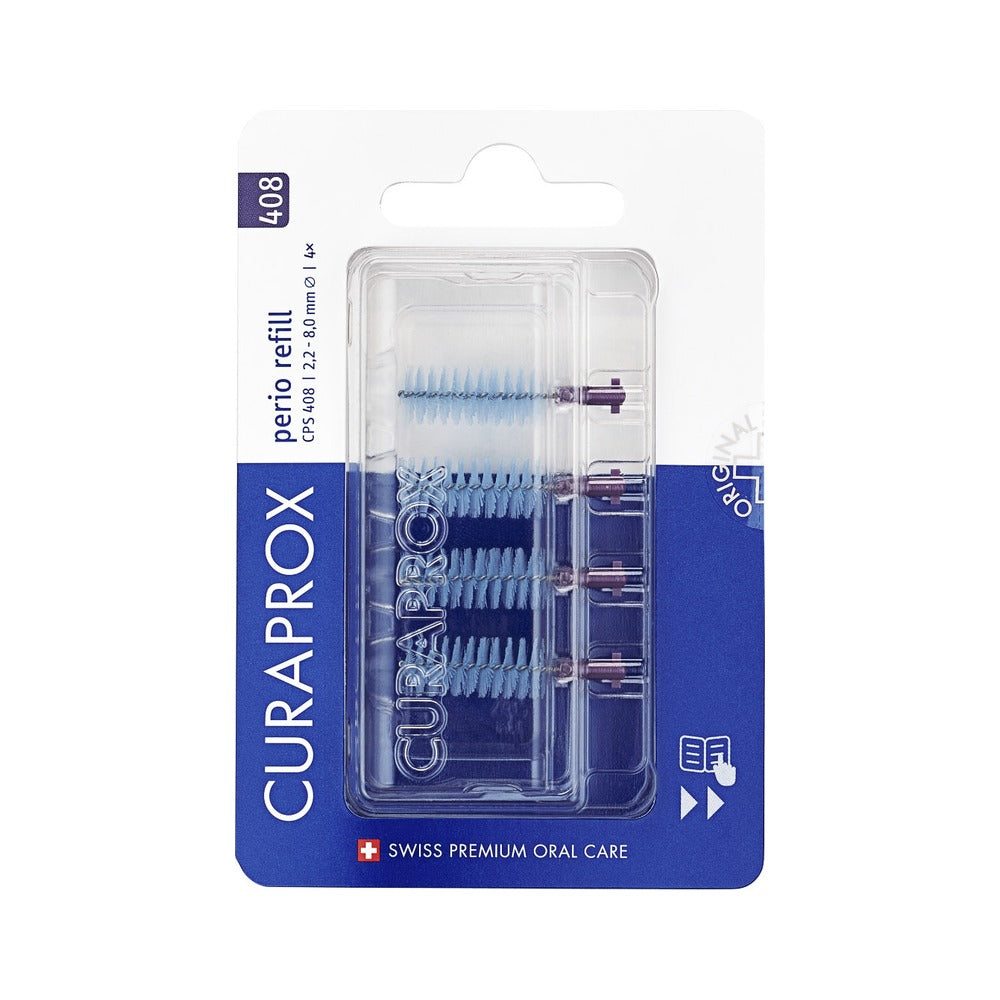 Curaprox CPS 408 perio interdental brush refills, pack of 4